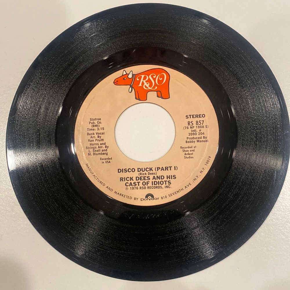 Rick Dees and his cast of idiots DISCO DUCK jukebox record